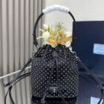 Prada Re-Nylon Mini-bag With Studs 1BE067 Black